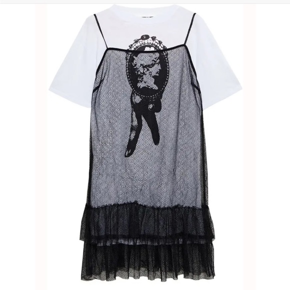 MCQ ALEXANDER MCQUEEN
Layered tiered lace and printed cotton-jersey mini… - Picture 2 of 6